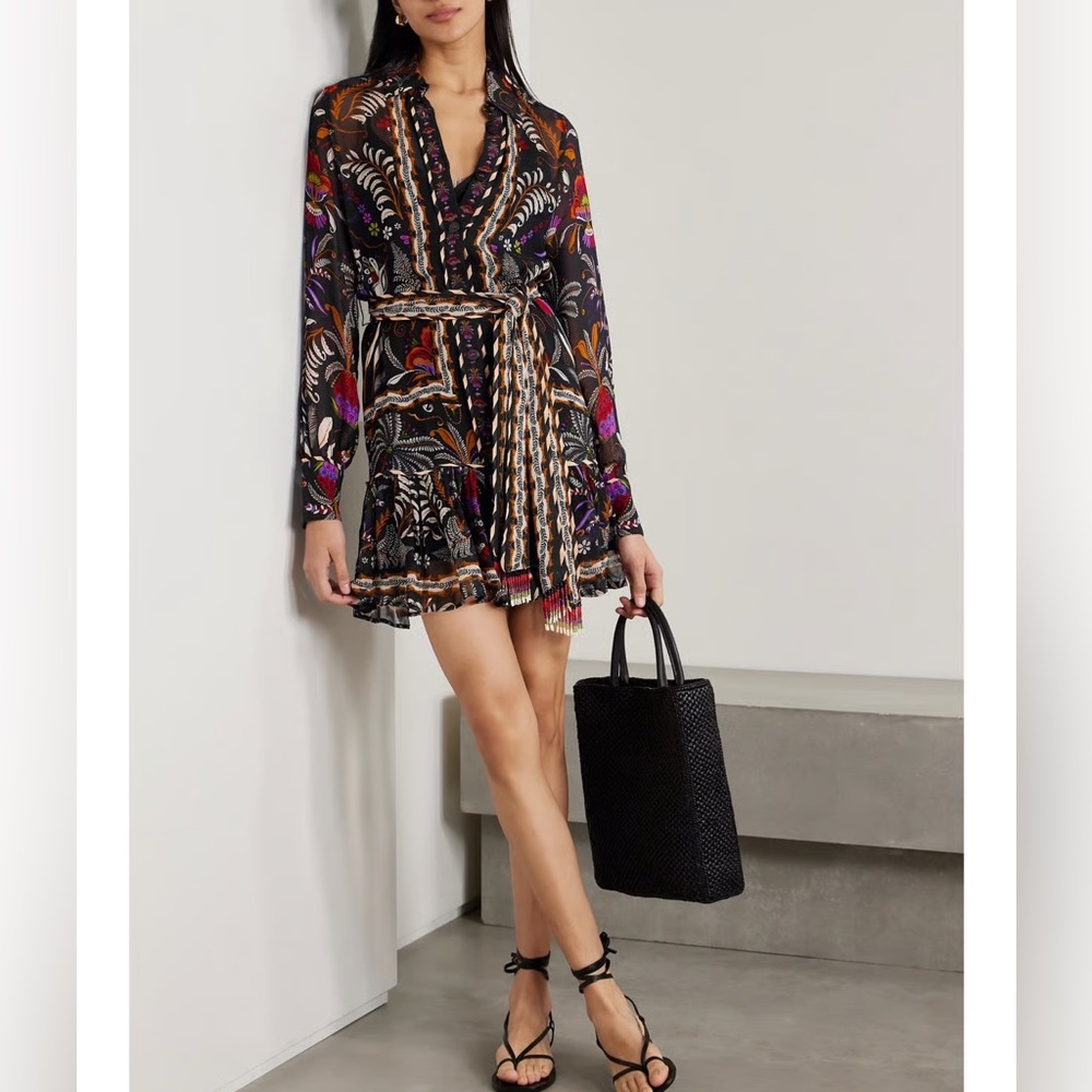 FARM Rio Black Multi Floral-Print Mini Dress
